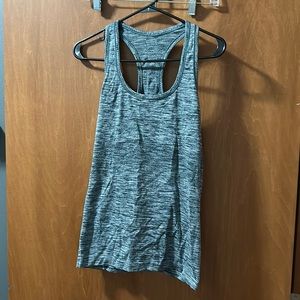EUC Lululemon Swiftly Tank Top - Blue/Green Pattern. Size 10.